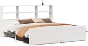 vidaXL Pat cu bibliotecă fără saltea, 180x200 cm, lemn masiv de pin