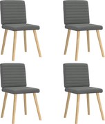 vidaXL Scaune de bucătărie pivotante, 4 buc., gri închis, textil