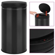 vidaXL Coș de gunoi automat cu senzor, 60 L, negru, oțel carbon