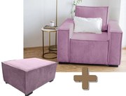 Fotoliu cu taburet SMART SET, lila
