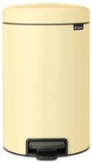 Cos de gunoi cu pedala Brabantia NewIcon 1008844, 12 L, Inchidere lina, Baza antiderapanta, Galben