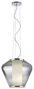 Redo 01-1139 - Lampă suspendată pe cablu FUSION 1xE27/42W/230V, Ø 30 cm, crom lucios/fumuriu