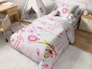 Lenjerie de pat pentru patut din bumbac Renforce ZOO roz Dimensiune lenjerie de pat: 45 x 65 cm | 90 x 140 cm