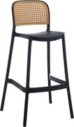 Scaun de bar, stivuibil, negru/bej, RAVID NEW TYP 3