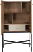 Bufet, Bar design LUX furnir de nuc si piele High sideboard