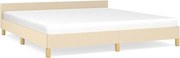 vidaXL Cadru de pat fără saltea, crem, 160x200 cm, textil