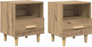 vidaXL Dulap de noapte 2 pcs Stejar Artizanal 40 x 35 x 47 cm