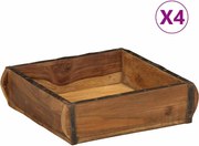 vidaXL Tavă 4 pcs Maro 29 x 31 x 10 cm Lemn recuperat masiv