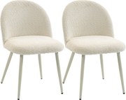 HOMCOM Scaune dining, scaune bucătărie, moi tapițate cu Chenille, 50,5 x 57,5 x 78,5 cm, crem | Aosom Romania