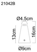 Globo 21042B - Lampă de birou reîncărcabilă, dimabilă, cu control tactil LIVA LED/1,2W/5V 1200 mAh