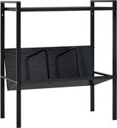 vidaXL Etajeră cărți 2 rafturi, negru, 52x28x59 cm, lemn prelucrat