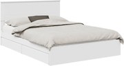 vidaXL Pat cu storage cu headboard Alb 140 x 190 cm Lemn compozit