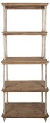 Biblioteca natur, din lemn, aspect vintage, Rustique