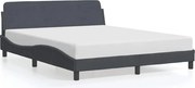 vidaXL Cadru de pat, Dover, gri închis, 160x200 cm, catifea