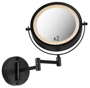 Oglinză de baie de design neagră, inclusiv LED reglabil IP44 - Vicino