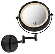Oglinză de baie de design neagră, inclusiv LED reglabil IP44 - Vicino