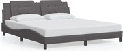 vidaXL Cadru de pat fără saltea, Zadar, gri, 180x200 cm, piele ecologică
