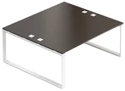 Loc de munca Creator 180 x 160 cm, baza alba, 2 picioare, wenge