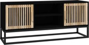 vidaXL Comodă TV, negru, 105x30x45 cm, lemn prelucrat & fier