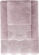 Prosop QUEEN cu dantela 50x100 cm Liliac