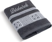 Prosop cu broderie Grandfather gri închis , 50 x 100 cm