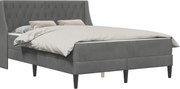 vidaXL Cadru de pat cu saltea Gri închis 140 x 190 cm Catifea