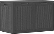 vidaXL Cutie de depozitare pentru grădină, negru, 180L, PP ratan
