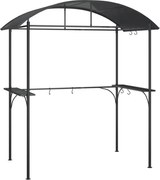 vidaXL Foișor grătar cu rafturi laterale, antracit 220x115x230 cm oțel
