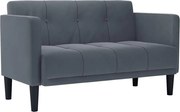 vidaXL Canapea loveseat, gri închis, 111 cm, catifea