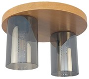 Plafoniera clasica fabricata manual din lemn SIENA SMOKE