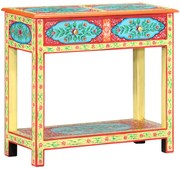 vidaXL Masă consolă pictată manual, 80x35x75 cm, lemn masiv mango
