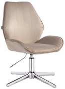 HR350CROSS Scaun Latte din Catifea Bază Cromata