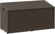 vidaXL Cutie de depozitare de grădină maro 110x50x58 cm polirattan