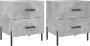 vidaXL Noptiere, 2 buc., gri beton, 40x35x47,5 cm, lemn compozit