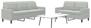 vidaXL Set de canapele cu perne, 2 piese, gri deschis, catifea