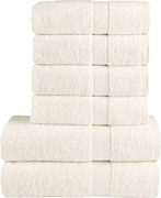 vidaXL Set de prosoape premium SOLUND, 6 piese, crem, 600 g/m²