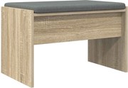 vidaXL Bancă pentru hol cu pernă Stejar Sonoma 63 x 38 x 40 cm