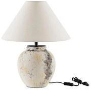 Veioza decorativa, Ceramica, Tesatura, Alb, LUPE