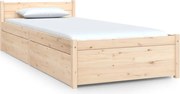 vidaXL Cadru de pat cu sertare Small Single, 75x190 cm