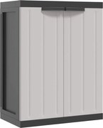 vidaXL Dulap depozitare de exterior, gri și negru, 65x37x85 cm, PP