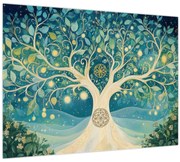 Tablou pe sticlă – Arbore magic cu spirale (70x50 cm)