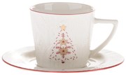 Ceașcă albă din porțelan 110 ml cu model de Crăciun Xmas Tree – Dakls