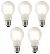 Set de 5 lămpi cu filament LED E27 sticlă mată A60 2W 180 lm 2700K