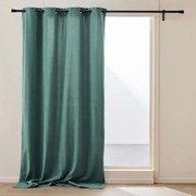 Draperie verde termoizolantă din catifea reiată 140x260 cm Madison – douceur d'intérieur