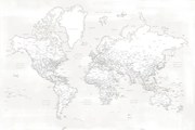 Harta Almost white detailed world map, Blursbyai