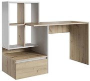 Birou MARLO cu poliță, stejar artisan/alb