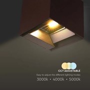 LED lampă solară de perete cu senzor, 9W, 3,7V, 3000/4000/5000K, IP65, maro