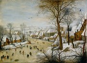 Reproducere Winter Landscape with Birdtrap, 1601, Pieter the Younger Brueghel