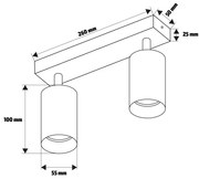 Brilagi - Spot LED RGBW reglabil SELE 2xGU10/4,8W/230V, negru
