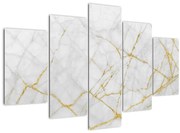 Tablou - Marmură alb- auriu (150x105 cm)